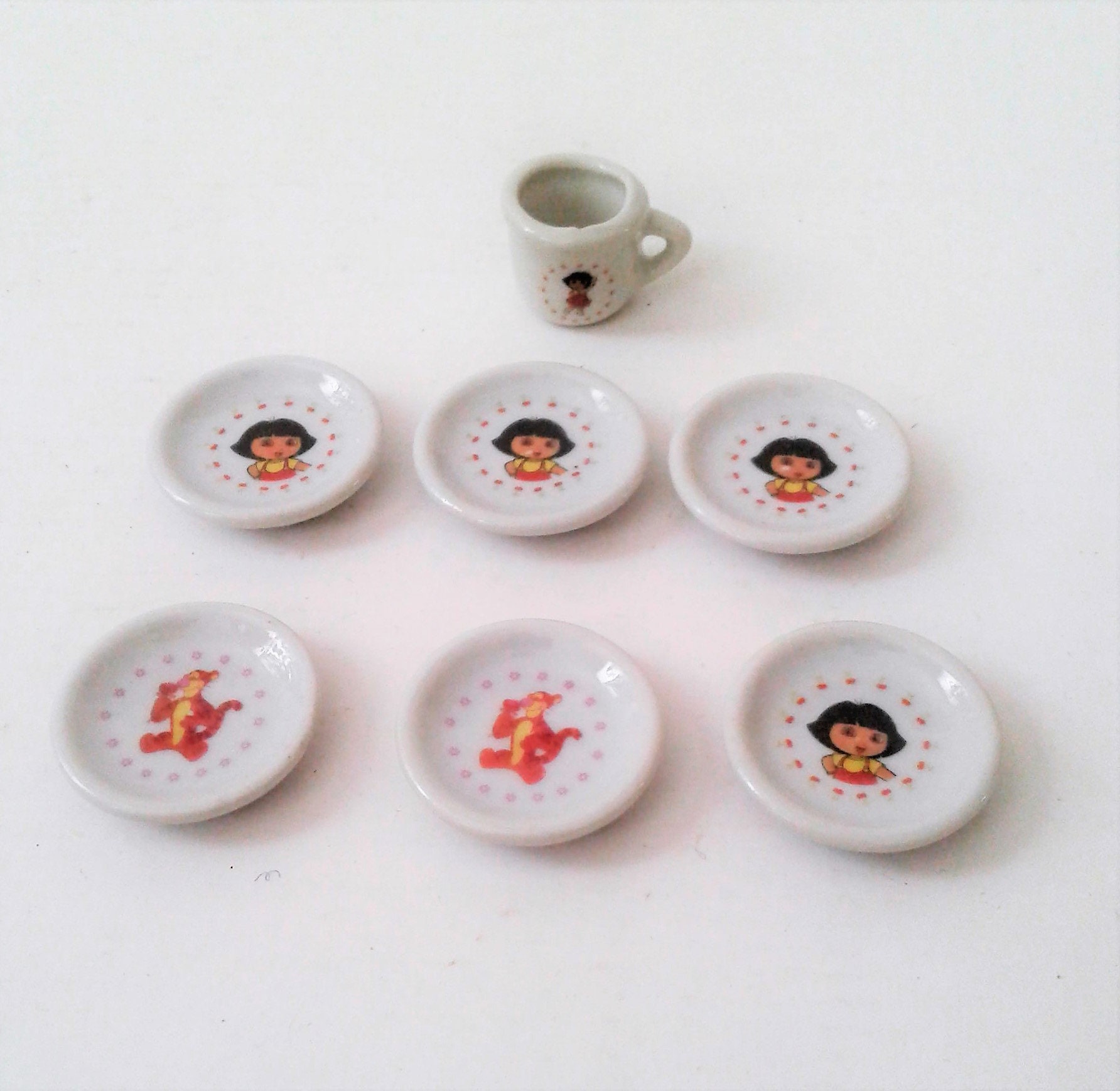 Viacom Dora the Explorer 7 Piece Porcelain Mini Tea Set Nick Jr