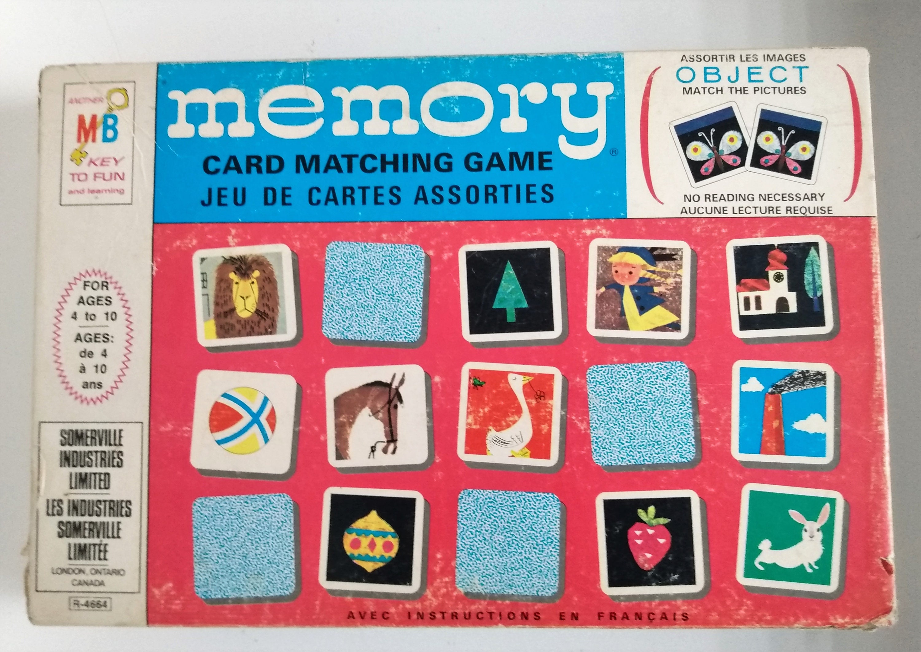 Vintage 1968 Memory Card Matching Game Milton Bradley Game No. - Etsy