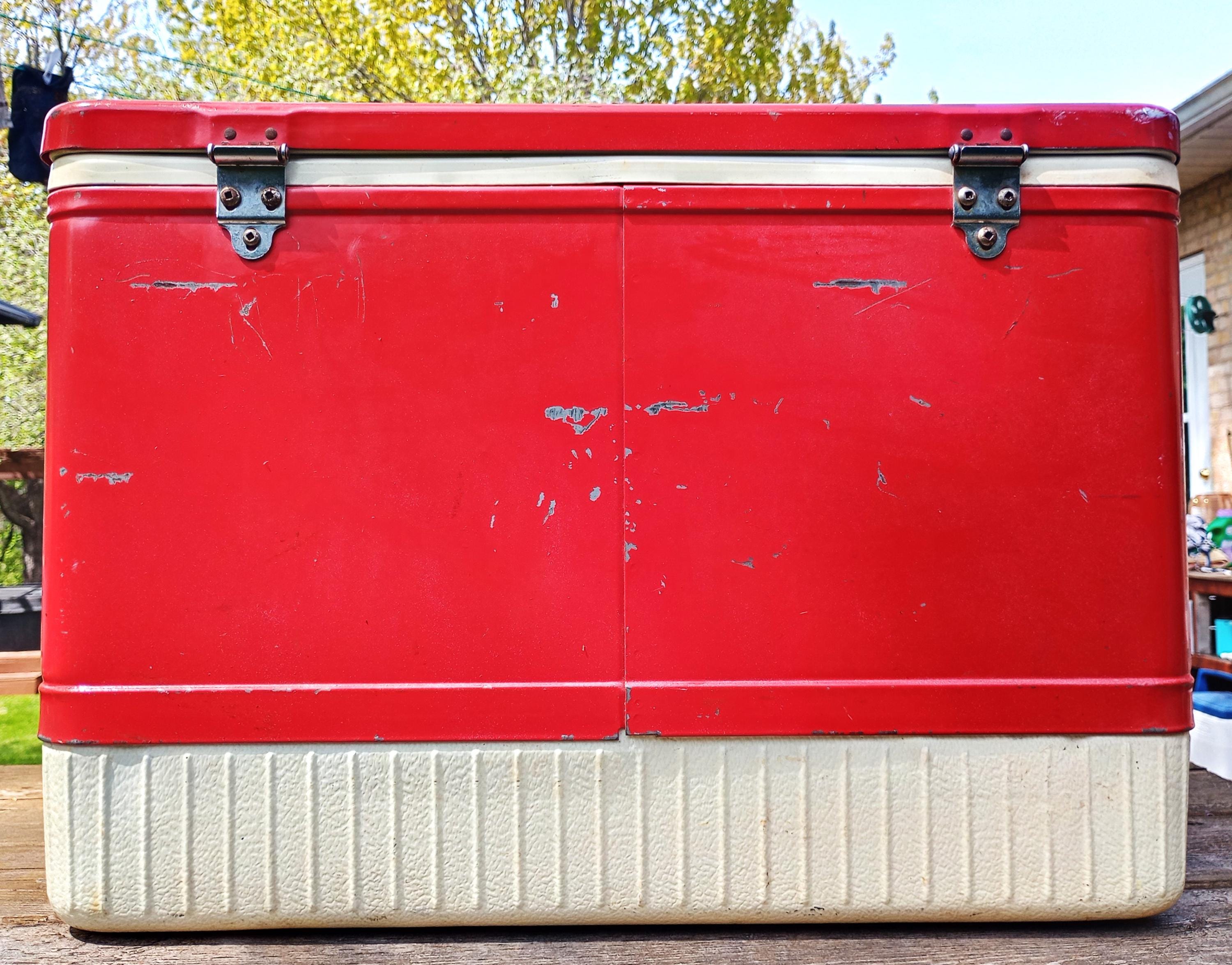 Vintage 1970 Coleman Metal Cooler Red - Etsy