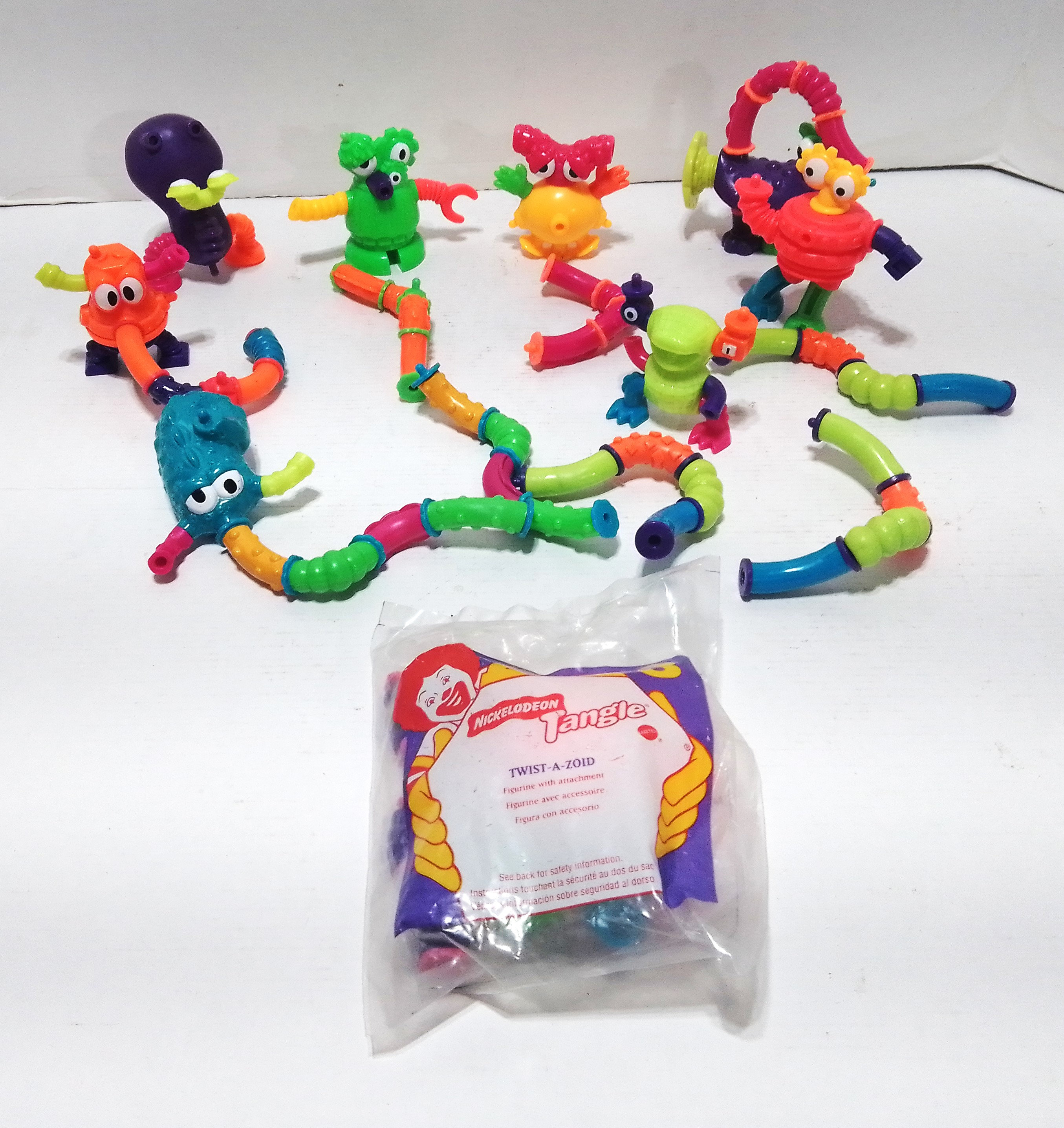 1997 Mcdonalds Nickelodeon Lot of 9 Tangle Twist-a-zoid MIP