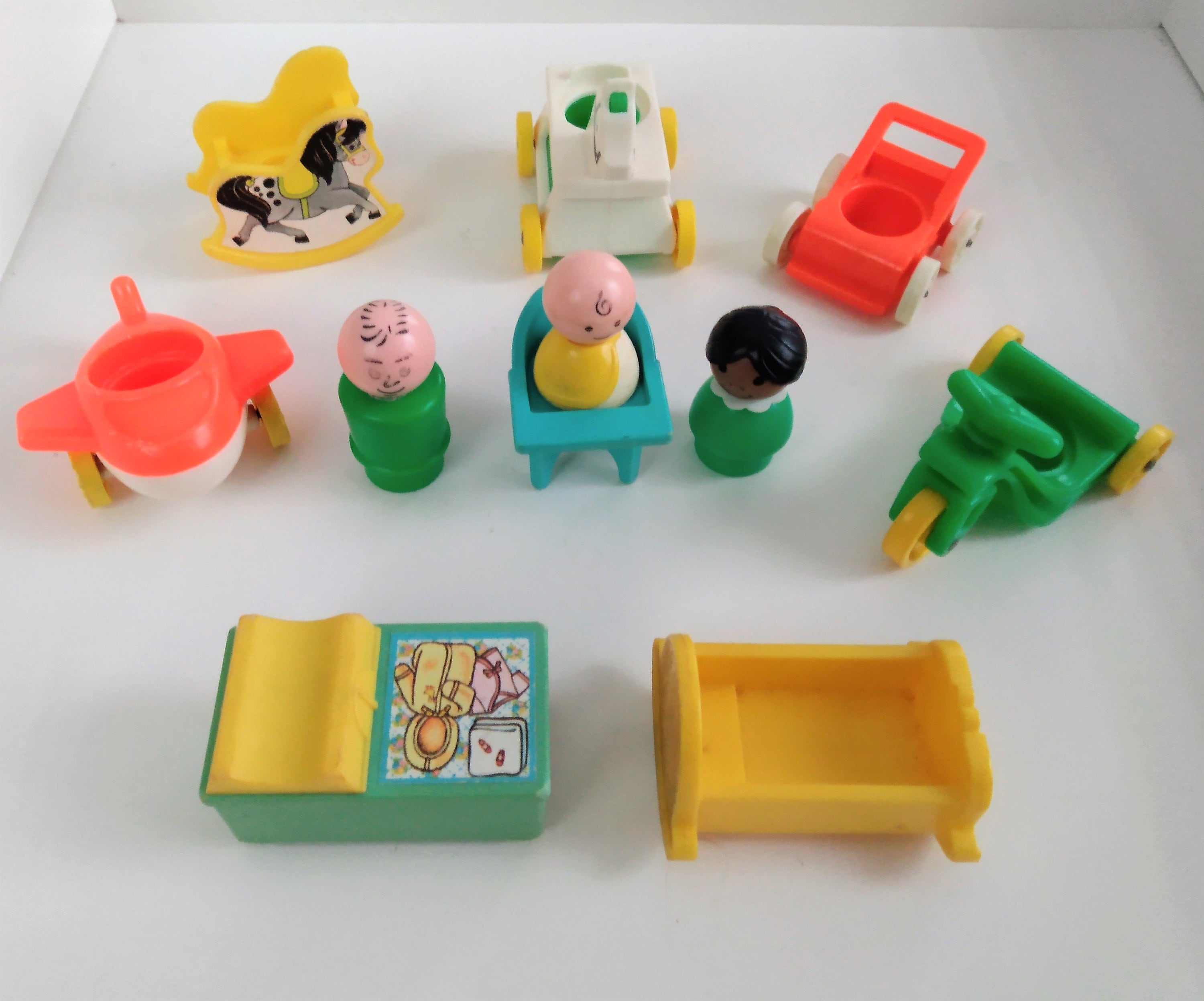 Opwekking passagier Te voet Vintage Fisher Price baby met mama en papa veel accessoires - Etsy België