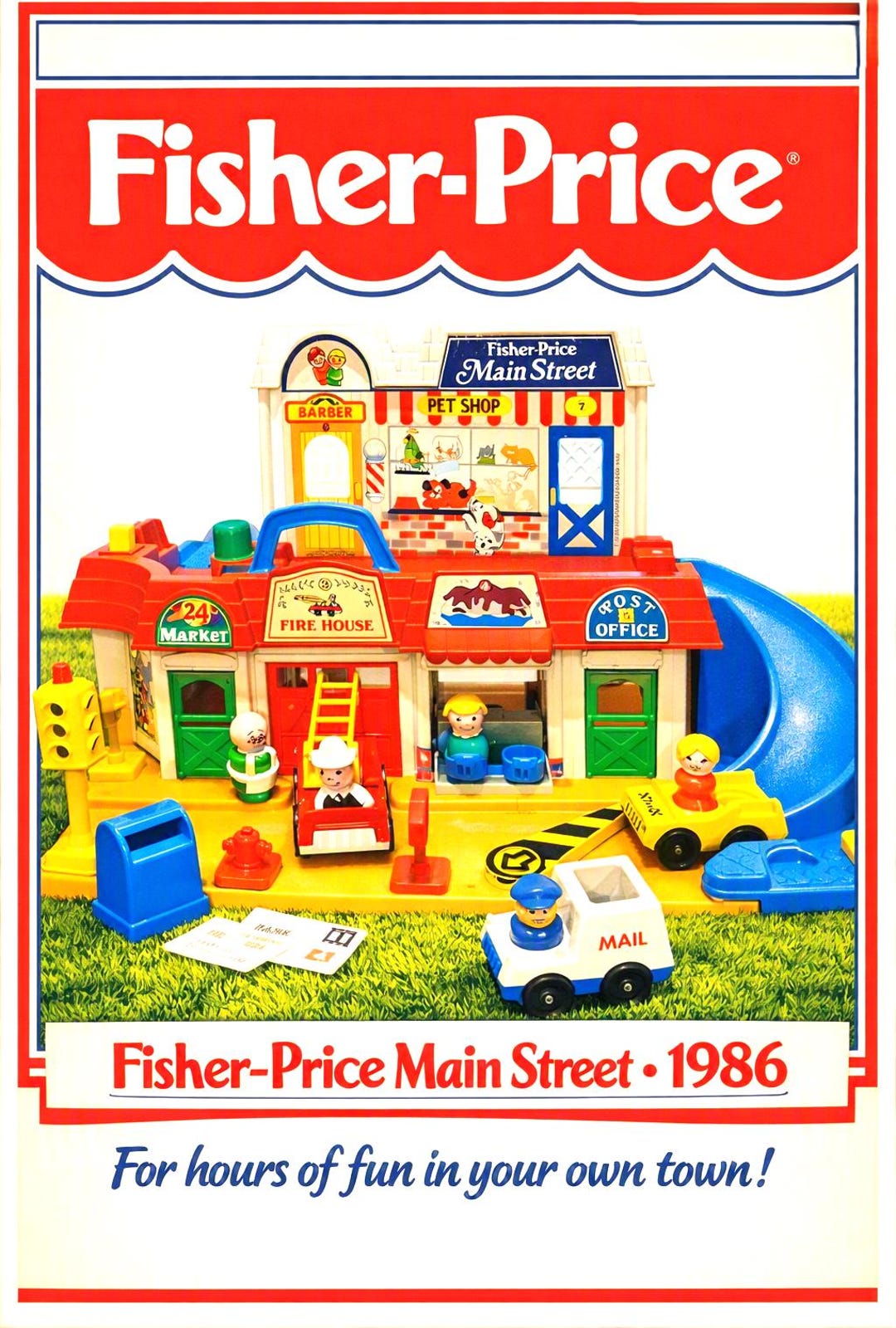 Vintage Fisher‑price Main Street Playset 1980s | Little People Vintage Fisher‑price Main Street Playset 1980s | Little People