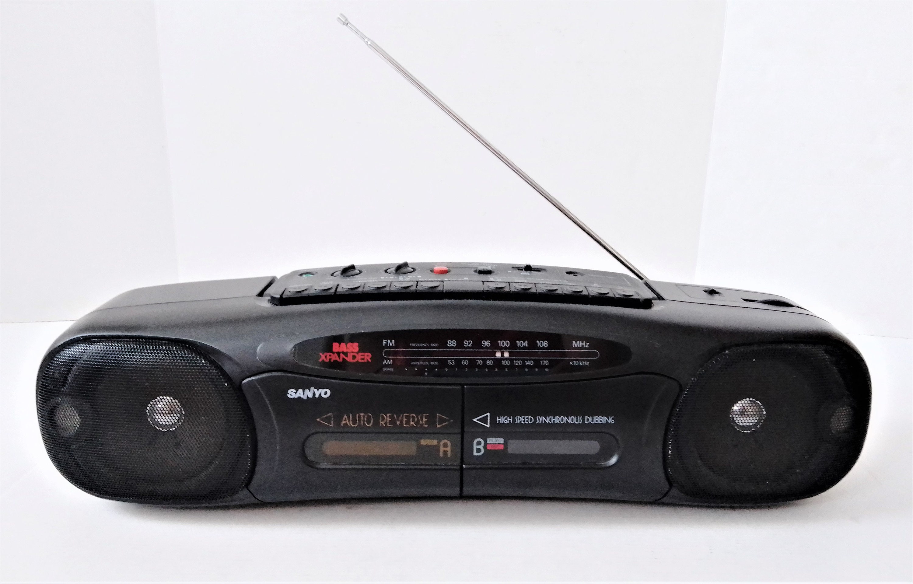 Vintage 1990 Sanyo Mw807k Portable Double Cassette Etsy