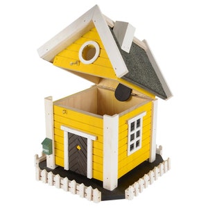 Wonderful Yellow Cottage Bird House - Birdhouse 11 inches high handed paint! Brand new...