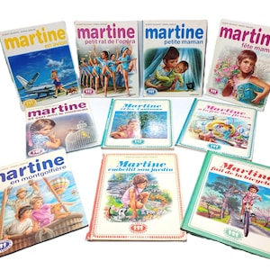 ヴィンテージの子供向け Martine et Gris-Gris フランス語の本、カラー