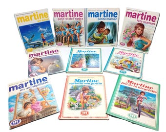 Lot de 10 livres Martine Vintage FRENCH books, Collection Farandole - Casterman Marlier & Gilbert Delahaye, from the 60's, 70's and 80'S