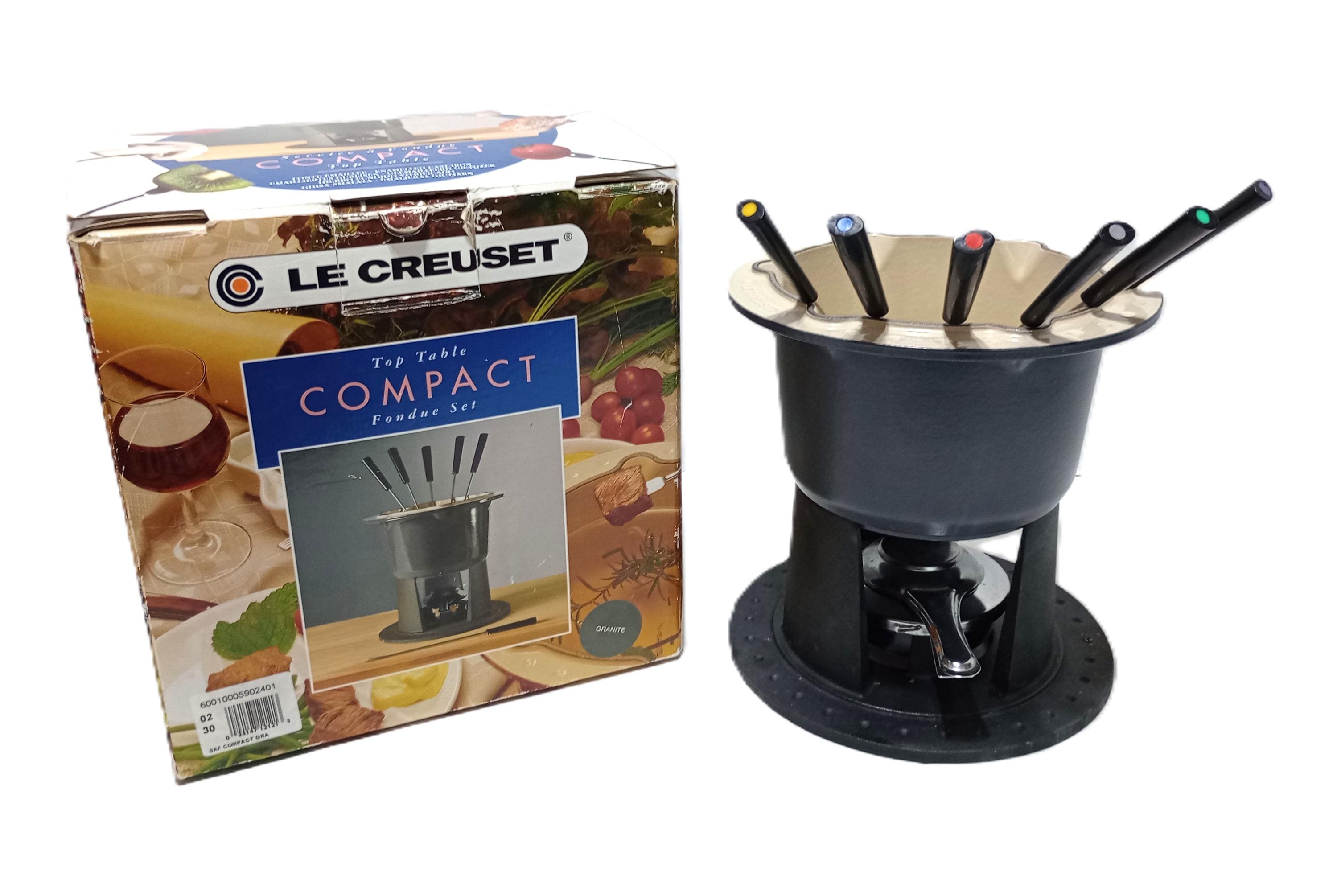 LE CREUSET コンパクトフォンデュセット ブラック Vintage in Box Le Creuset Compact Enameled Cast Iron Gray Fondue