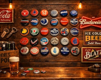 Mix lot 30 Canadian Beer Bottles Caps from1980 1990 2000 Corona Labatt Molson-Coors-BudweiserDifferent Styles Designs no dents great paint!