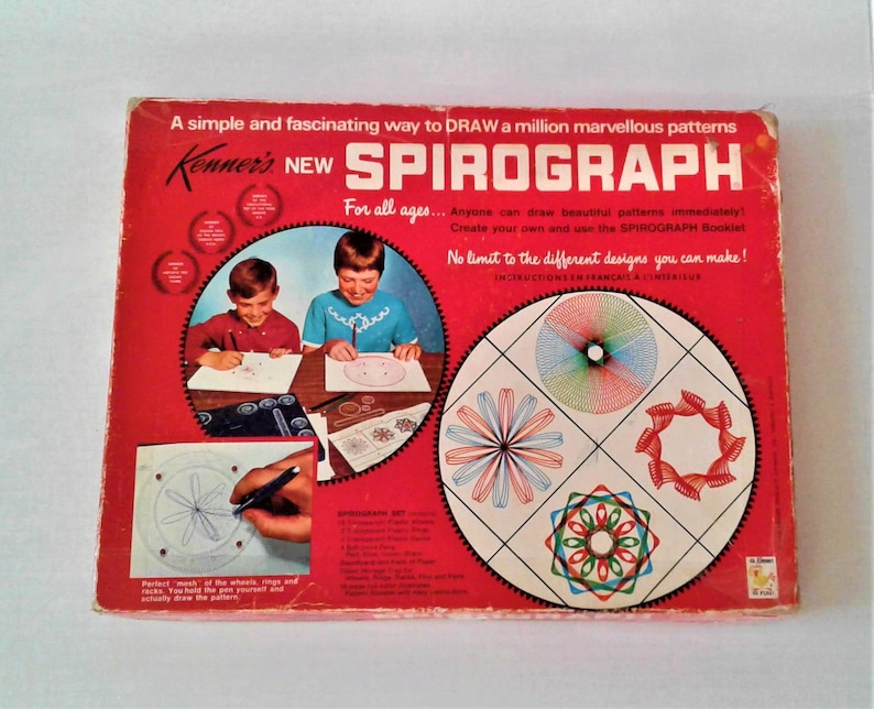 Vintage 1960's Kenner Spirograph Toy Art Set 401 Etsy