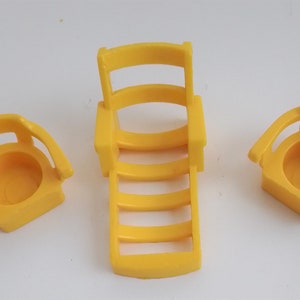 Lot o 3 Vintage Fisher Price Play Familie Gele Ligstoelen, Ligstoelen Tafelstoelen