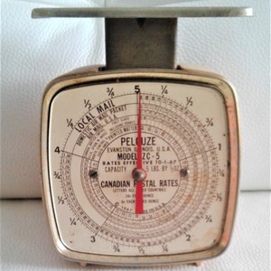 Vintage Postwaage Pelouze Modell ZC-5 1967 5 Pounds aus Illinois