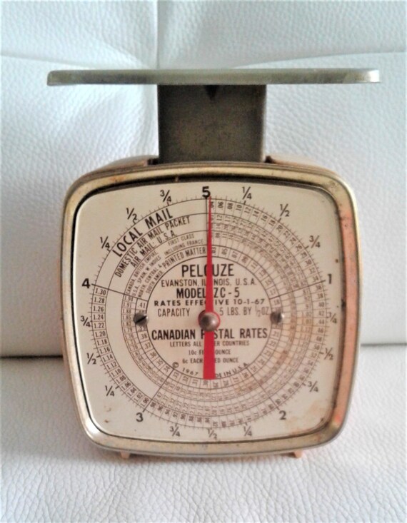 Vintage Postal Scale Pelouze Model ZC-5 1967 5 Pounds From