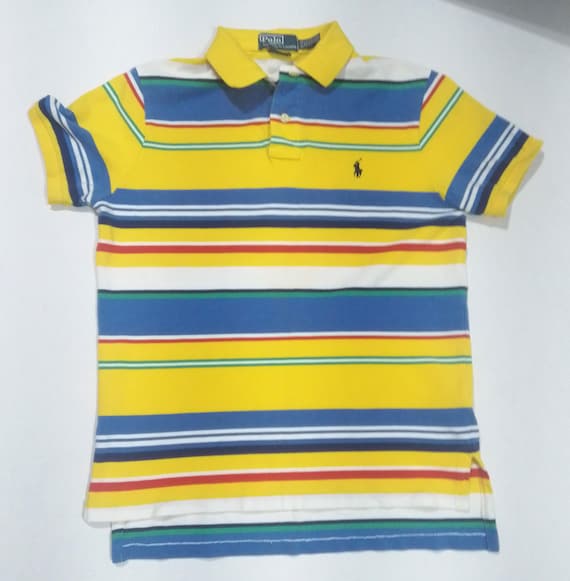 Vintage 1980'S Polo Ralph Lauren Men Yellow Golf Shirt Size Medium
