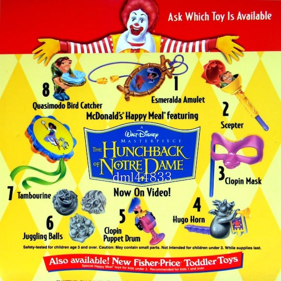 1997 McDonalds Happy meal toy Hunchback 