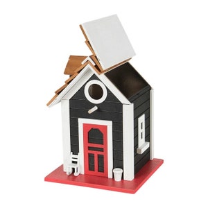 Wonderful Blue red white  Cottage Bird House - Birdhouse 11 inches high handed paint! Brand new.