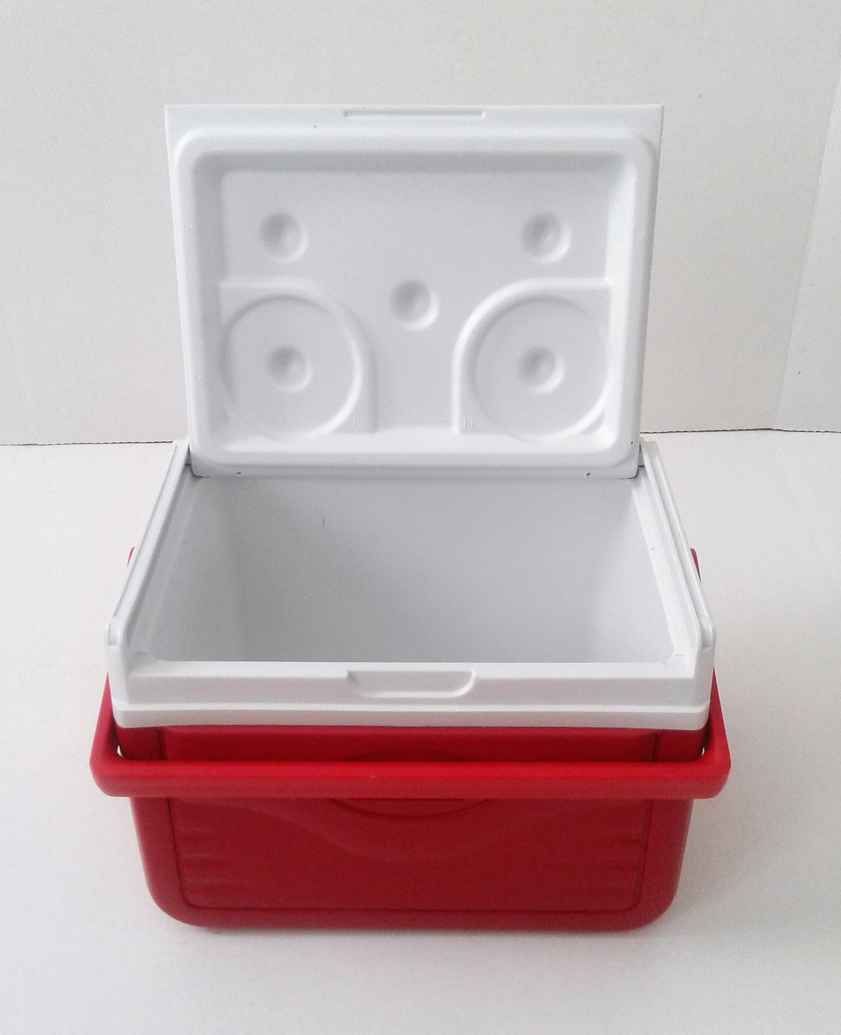 Vintage 1989 Coleman 10 Cooler Ice Chest 5205 Flip Lid Red and ...