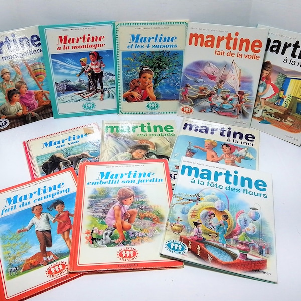 Rare- Lot de 11 livres Martine Vintage FRENCH books, Collection Farandole - Casterman, Marcel Marlier & Gilbert Delahaye, 1956-1983