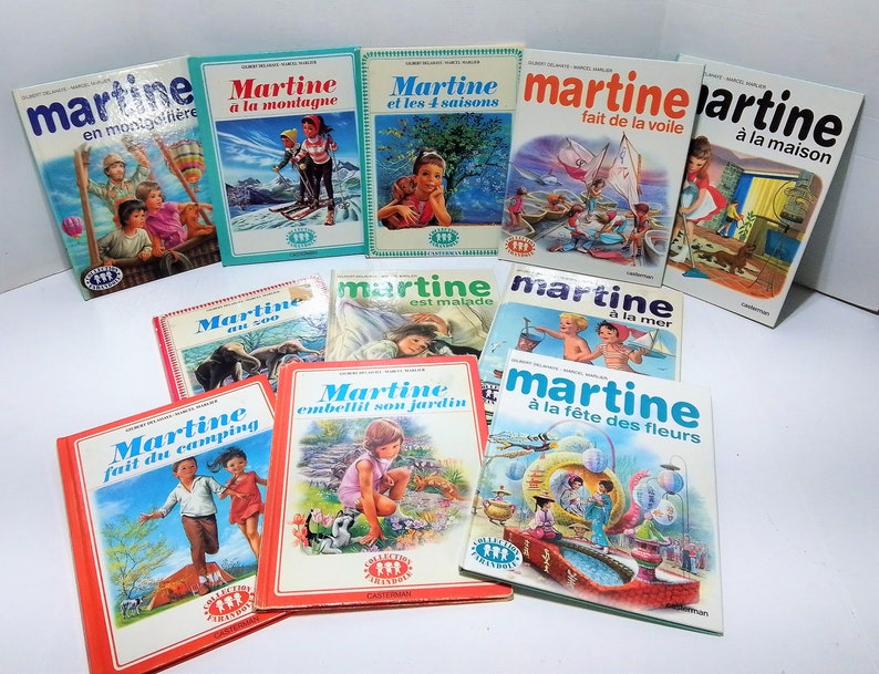 Rare Lot de 11 livres Martine Vintage FRENCH books, Collection Farandole Casterman, Marcel Marlier & Gilbert Delahaye, 1956-1983 image 1