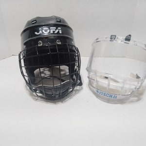 Vintage JOFA 1980'S Hockey Suecia JOFA jaula 270 JR Junior casco de hockey con 2 visera de escudo facial vintage!