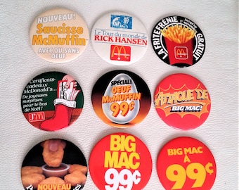 WABC 25,000.00 ボタン マクドナルド 1 1/4 インチ ピンバック
