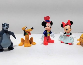 McDonald Happy Meal juguetes- Mowgly-Simba- Pluto - Mickey- 1994 SET DE 5 Figuras cake topper