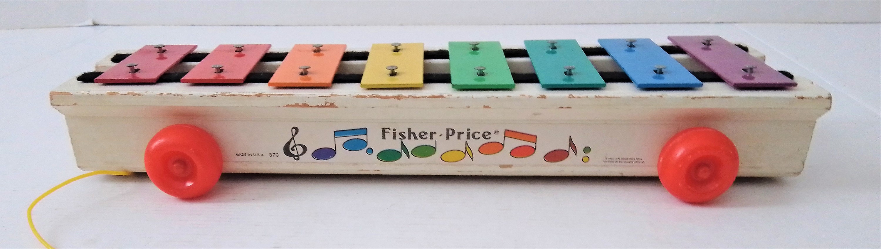 ♥ Ancien Xylophone En Bois Fisher Price Vintage Authentique Année