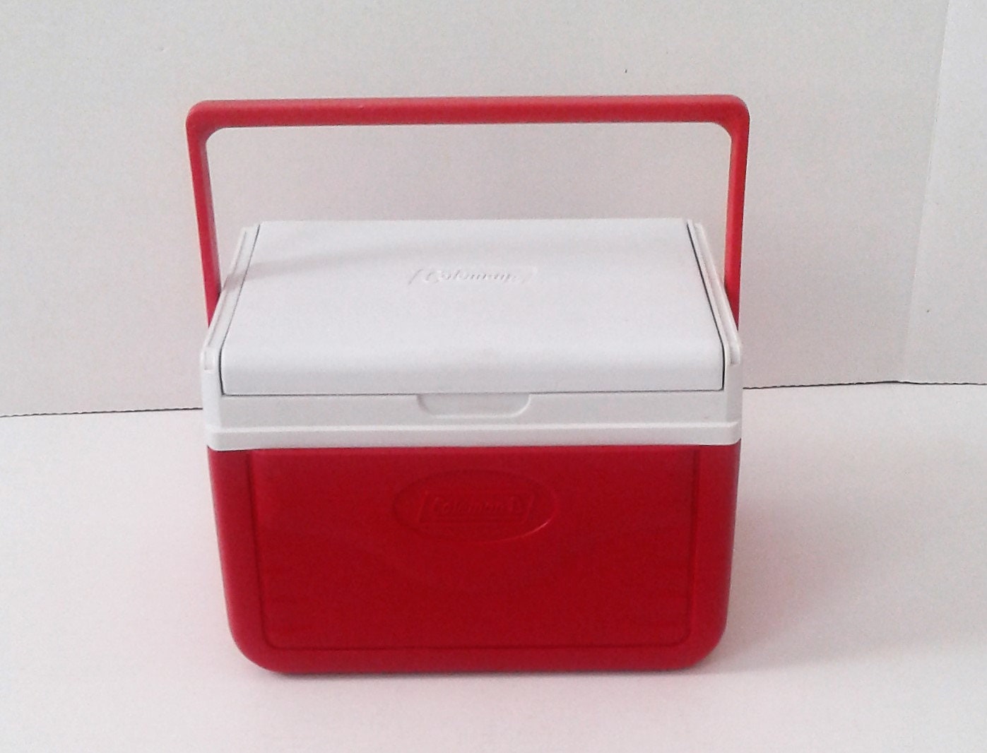 Vintage 1989 Coleman 10 Cooler Ice Chest 5205 Flip Lid Red and ...