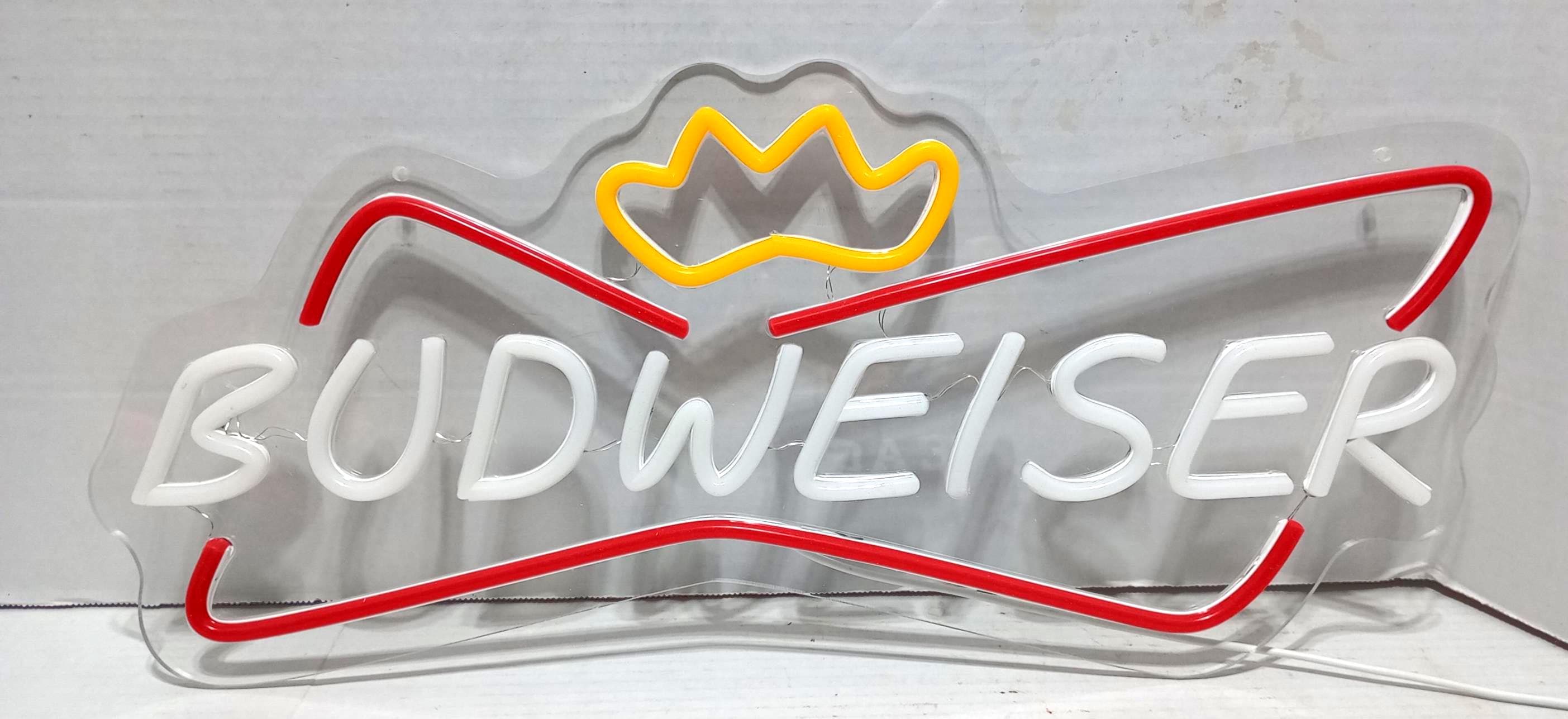 Budweiser Neon Led Sign - Vibrant Red White and Blue LED Decor