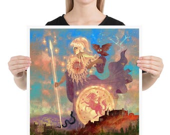 Athena: Goddess of Wisdom | Art print | Museum-Quality Mythology Art | Greek Mythology | Lockettopia