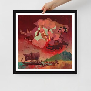 Hippolyta’s War Belt | Framed art print | Hippolyta Amazon Queen | Greek Mythology | Lockettopia