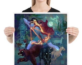 Artemis: Goddess of the Hunt | Art Print | Greek Mythology | Virgin | the Hunt | Lockettopia