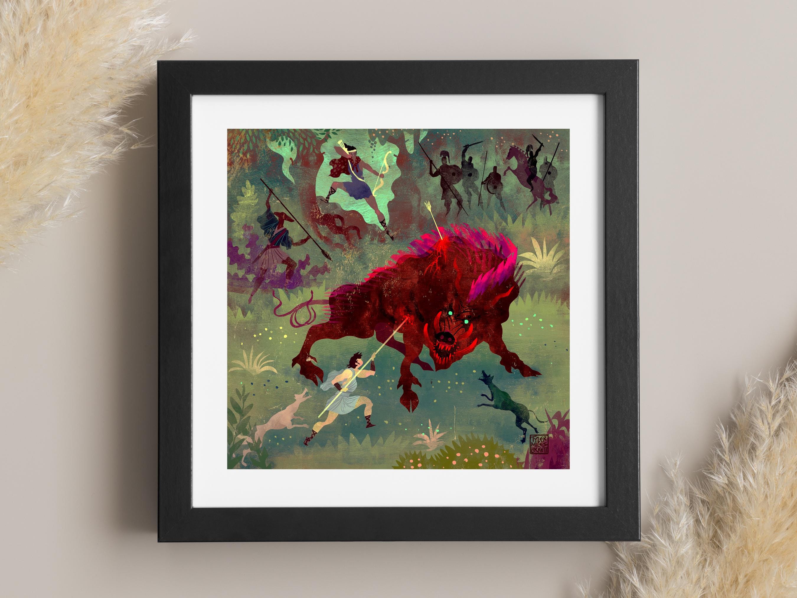 Calydonian Boar Hunt | Art Print | Atalanta | Greek Mythology Wall Art | Greek Mythology | Lockettopia