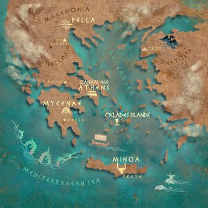Mapa de Hellas / Lámina artística / Historia de Hellas / La antigua / Mitología griega / Lockettopia imagen 6