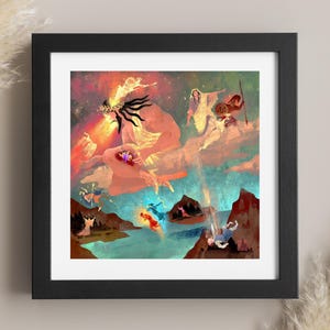 Lámina artística / Dioses Olímpicos de Zeus / Decoración de la mitología griega / Dioses Olímpicos / Antigua Grecia / Arte clásico