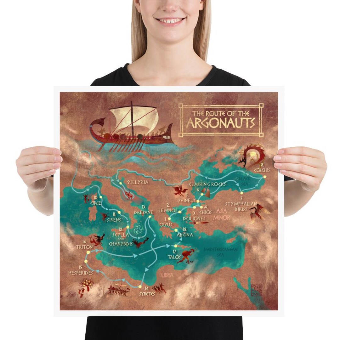The Route of the Argonauts | Art Print | Jason and the Golden Fleece ...
