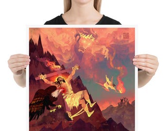 Prometheus: tortured Titan | Art print | Prometheus | Greek Titan of Forethought | Fire Stealer Myth | Greek Mythology | Lockettopia