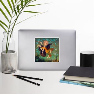 Sticker | Greek Mythology Art Sticker | Hermes, Messenger of the Gods | Lockett Studio | Classic Home Decor | Educational Art | Mythical Art