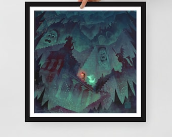 Chthonic Ascent | Framed art print | Orpheus and Eurydice | Greek Mythology | the underworld | Lockettopia