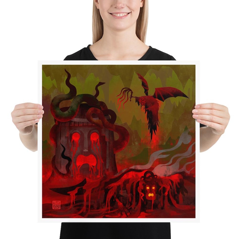 Powerful Erinyes art print featuring the goddesses of vengeance from Greek mythology. Perfect for lovers of dark mythology. Sold unframed and sent in a mailing tube.