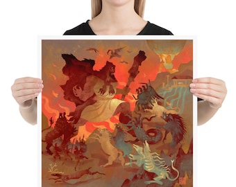 The Path of Atonement | Art print | Heracles | Greek Mythology | Ancient Greek Hero | Lockettopia