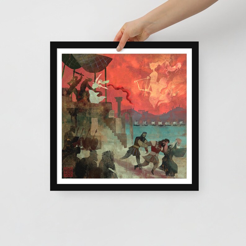 Agamemnon's Sacrifice | Framed art print | Iphigenia at Aulis | Greek Mythology Art | Lockettopia | Tragic Tale