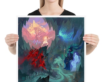 The Search for Eurydice | Art print | Orpheus and Eurydice | Greek Mythology | Lockettopia