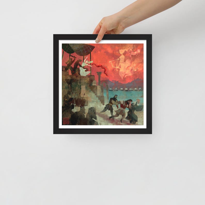 Agamemnon's Sacrifice | Framed art print | Iphigenia at Aulis | Greek Mythology Art | Lockettopia | Tragic Tale