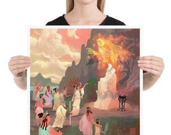 Ancient Greek Religion | Art print | Hellenic Polytheism Art | ancient Greece | Greek Mythology | Lockettopia