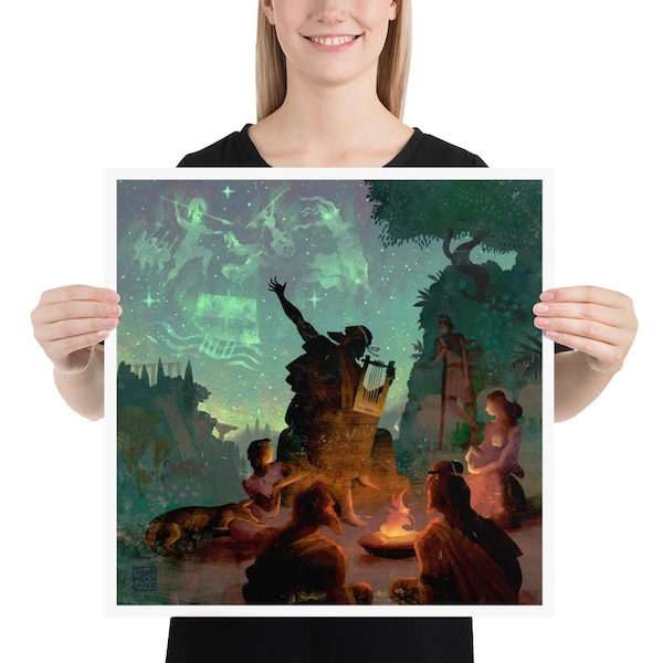 Homer and the oral tradition | Art Print | Ancient Greece | Epic Poetry | Greek Mythology | Lockettopia