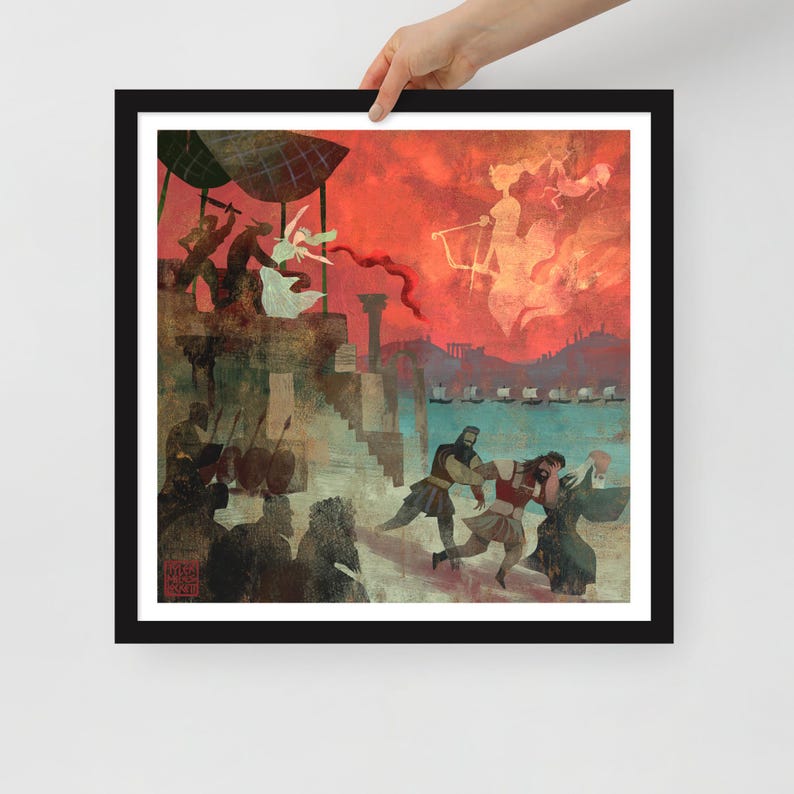 Agamemnon's Sacrifice | Framed art print | Iphigenia at Aulis | Greek Mythology Art | Lockettopia | Tragic Tale