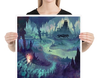 Chthonic Descent | Art print | Orpheus Enters the Underworld | Greek Mythology | Lockettopia