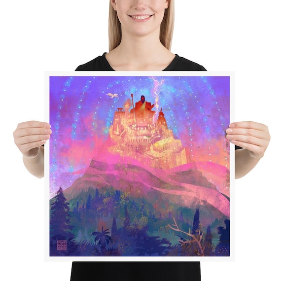 Mount Olympus | Art print | Greek Mythology | Olympian Gods | Zeus | Lockettopia