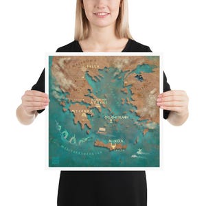 Mapa de Hellas / Lámina artística / Historia de Hellas / La antigua / Mitología griega / Lockettopia imagen 2