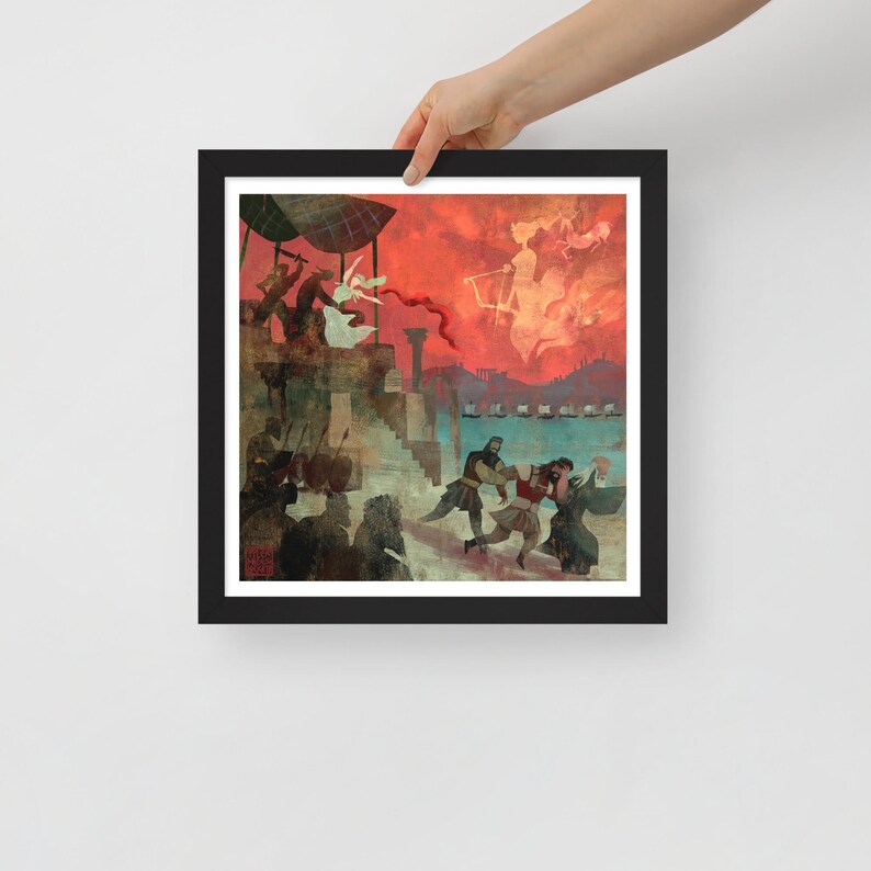 Agamemnon's Sacrifice | Framed art print | Iphigenia at Aulis | Greek Mythology Art | Lockettopia | Tragic Tale